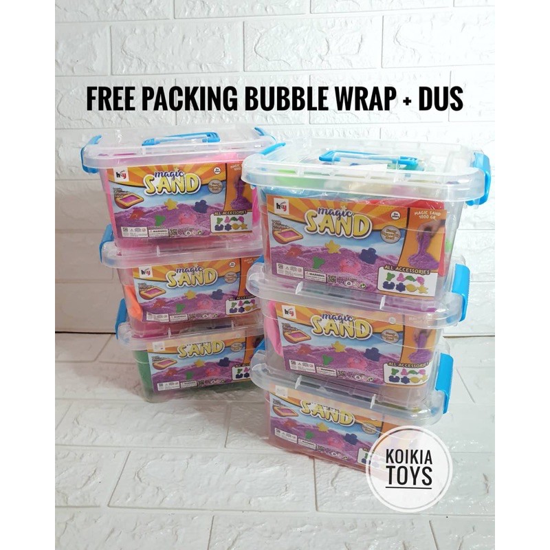 FREE BUBBLE WRAP + DUS Mainan pasir ajaib anak 1kg - mainan edukasi anak-1