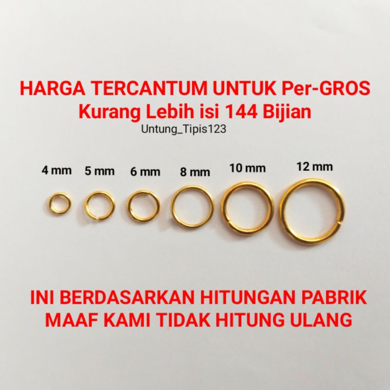 Jump Ring gold Bulat Pengunci Ring Penyambung Warna Emas