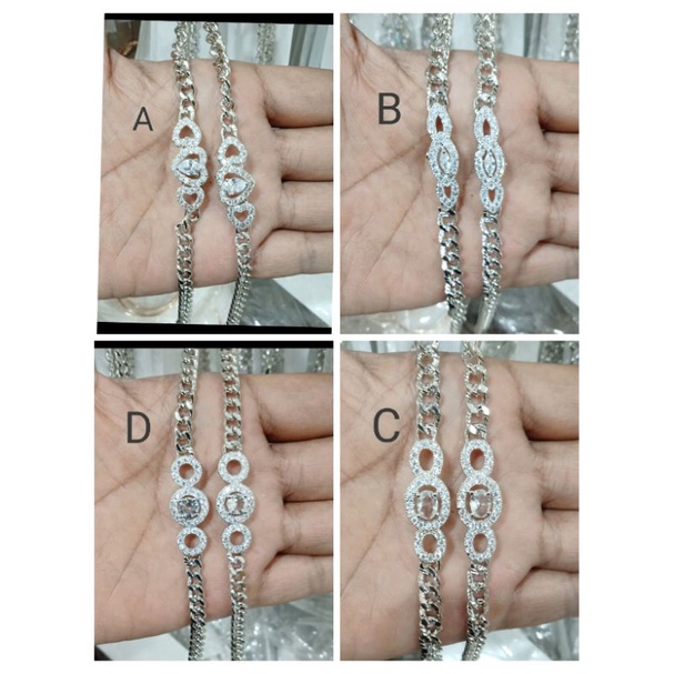 Gelang xuping wanita lapis emas dgn mata zircon ukuran 18 cm