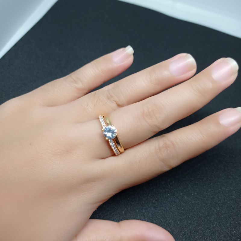 cincin dewasa rose gold, perhiasan xuping, perhiasan wanita