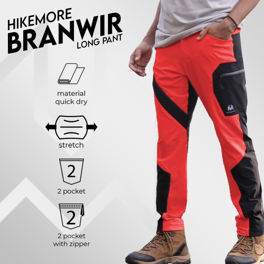 Hikemore Branwir Celana Panjang Kombinasi Outdoor Quickdry Dry Fit Stretch Original