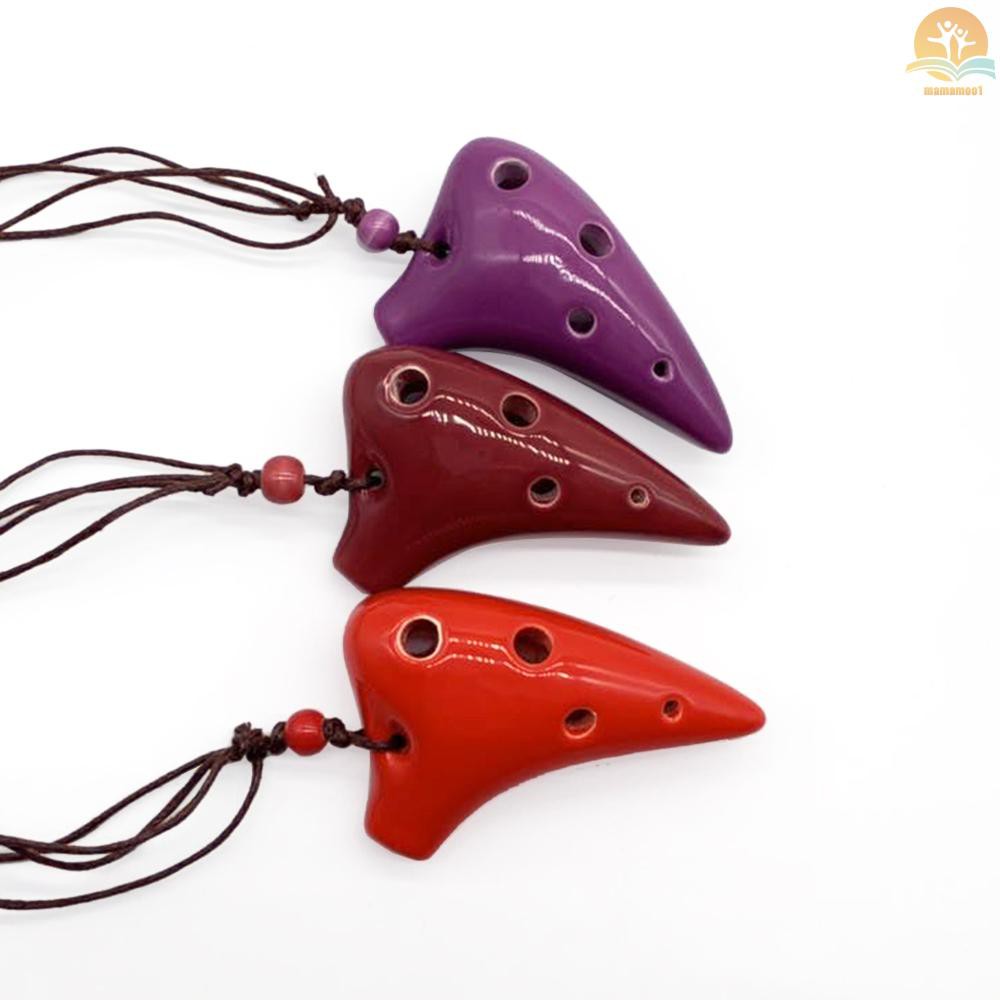Alat Musik Ocarina Alto C 6 Lubang Bahan Keramik Dengan Lanyard Untuk Pemula
