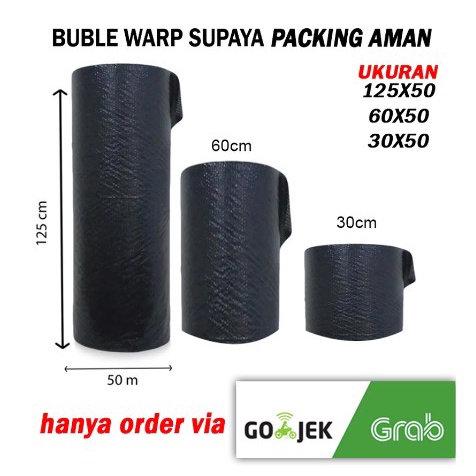 Bubble Warp Hitam 125 cm x 50 m / Plastik Warp Tebal Termurah