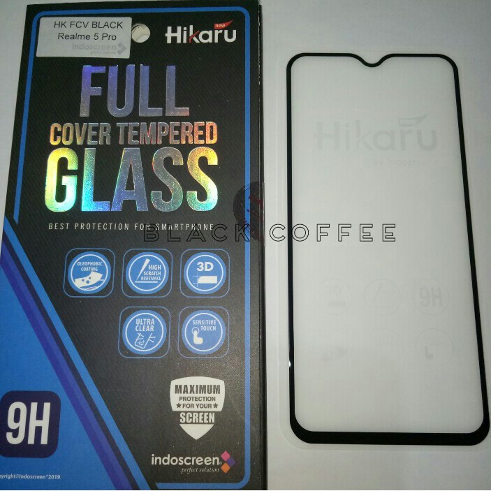 Tempered glass full realme 5 pro screen guard Hikaru FCV