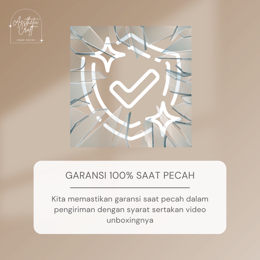 Cermin Aesthetic Dinding / Kaca Aesthetic Cermin / Cermin Aesthetic / Cermin Rias / Aesthetic Mirror