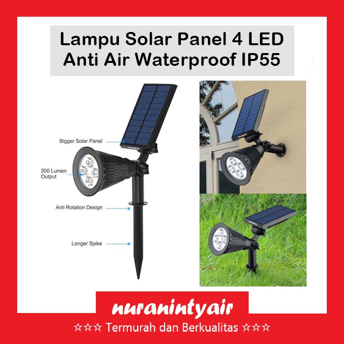 Lampu Taman Tenaga Surya / Lampu Taman Solar Cell / Lampu Taman 4 LED