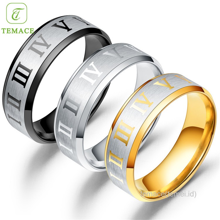 CINCIN COUPLE/TUNANGAN/NIKAH/PASANGAN model datar warna silver titanium anti karat dan anti hitam