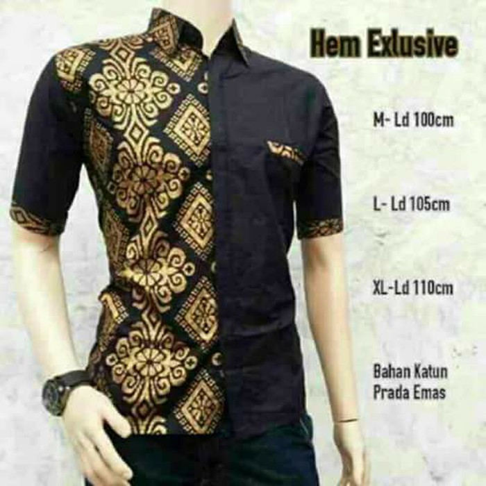 Kemeja Batik Pria Exlusive Prada | BATIK PEKALONGAN - Emas- L