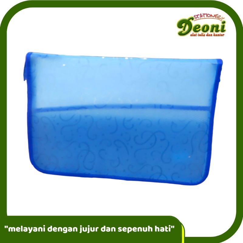 

Jenia / Folder One Map Plastik Jaring Seleting Kantor & Sekolah / Map Resleting Warna / Zipper Bag Polos & Motif Folio