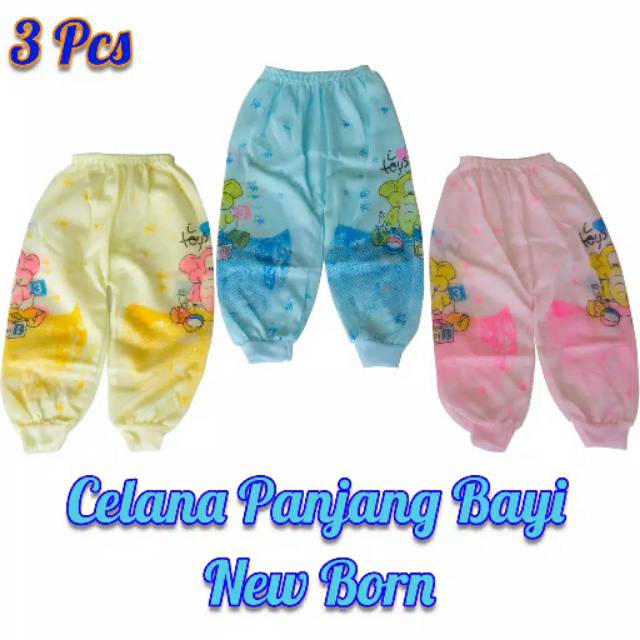  Celana  panjang  bayi  new born isi 3 pcs ukuran  size S 