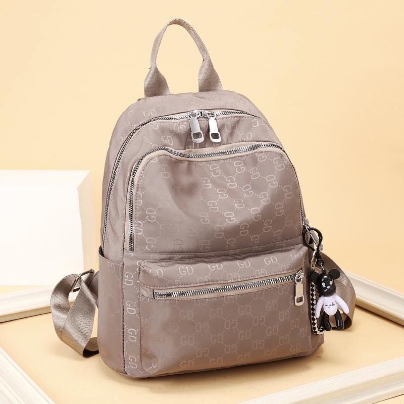 BJ16055 - BLACK/KHAKI/PURPLE - TAS RANSEL PUNGGUNG NYLON WANITA FASHION IMPORT MODIS ELEGAN TERMURAH TERLARIS TERBARU BAGSTORE JAKARTA TAS BATAM ELJ6055 BQ3356