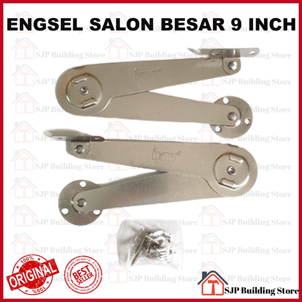 IGM Engsel Salon Stainless 9 inch Besar Tebal Awet Engsel Sikutan Jendela Besar Lemari