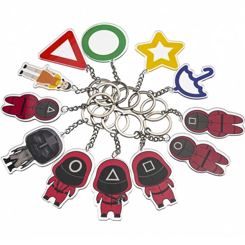 Gantungan Kunci Squid Game Akrilik Keychain Acrylic Squidgame Animasi