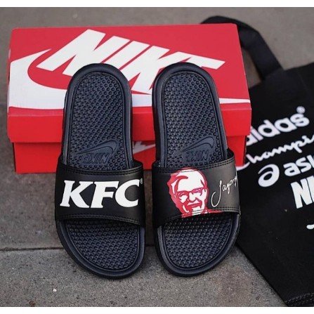 OBRAL MURAH..!! SANDAL PRIA WANITA Nik Benassi X KFC Red &amp; White Black