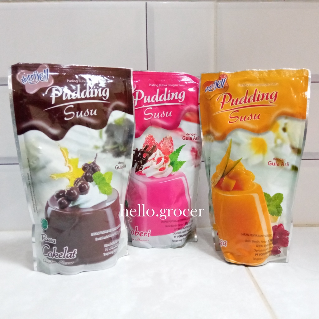 

Nutrijell Pudding Susu Mangga Stroberi Coklat 145gr