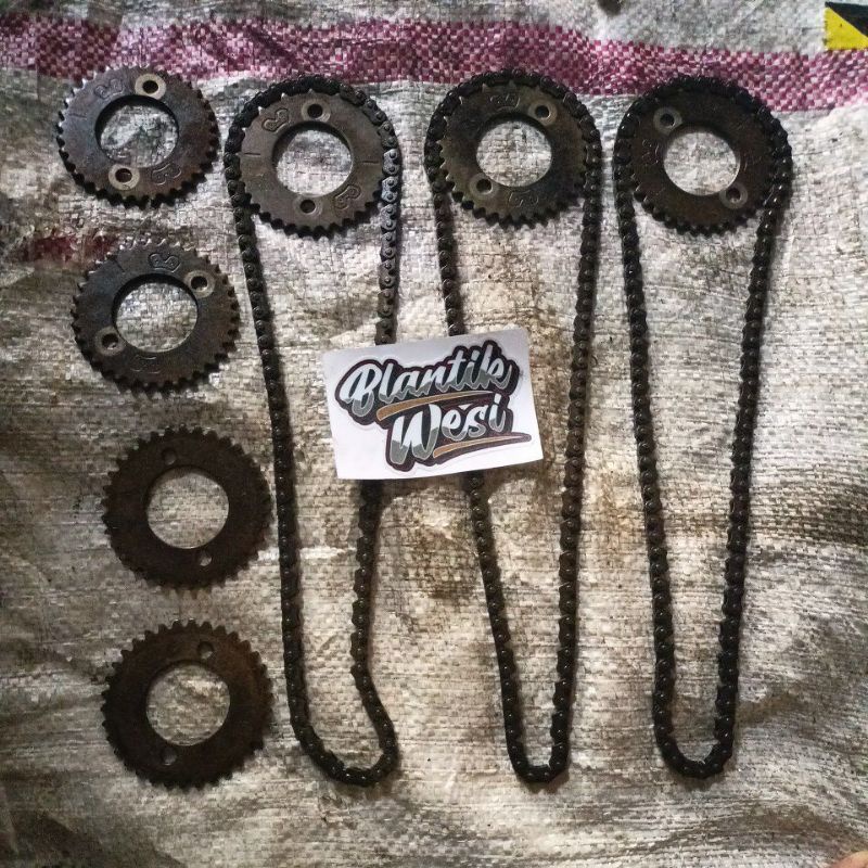 gigi teming sentrik atas tiger revo dan rantai kamprat ori