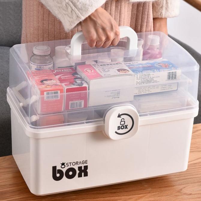 [[COD]] 3 Layers First Aid Medicine Box / Kotak Obat P3K 3 Tingkat Putih H317 TERUJI Kode 852