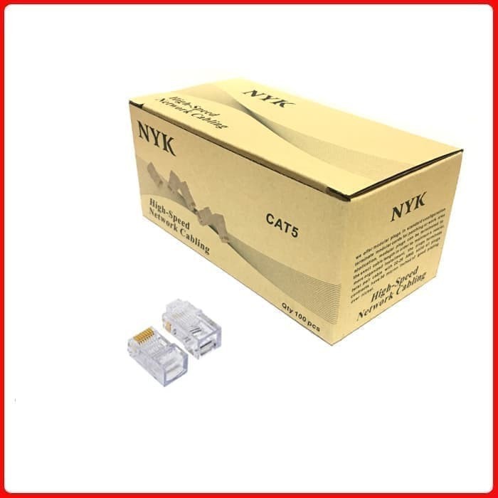 Connector Rj45 NYK isi 100pcs - Konektor Rj 45 isi 100pcs Cat5 NYK Original