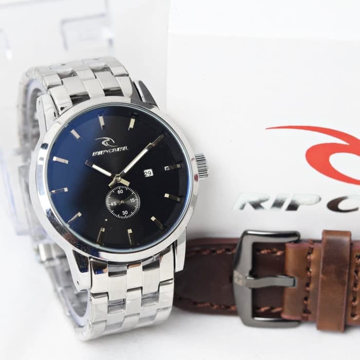 JAM TANGAN PRIA RIPCURL ORI DATE DETIK BAWAH + FREE KULIT ADA 4 WARNA ANALOG COWOK MURAH