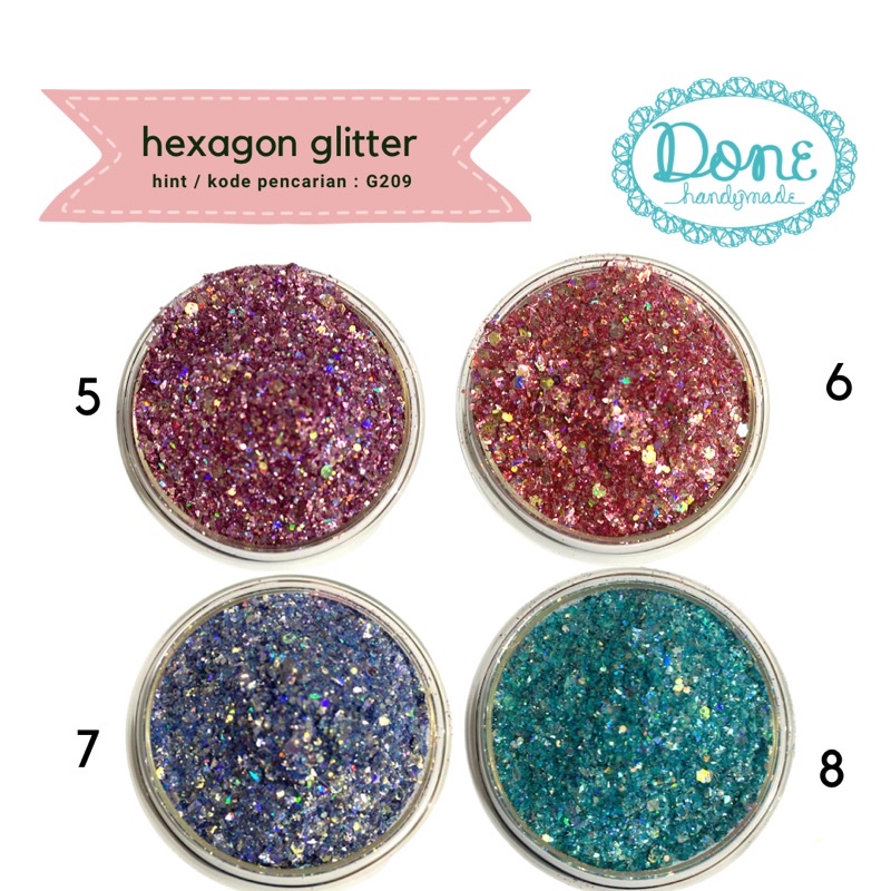 Done handymade glitter slime glitter nail art scrapbooking g209 glitter hexagon