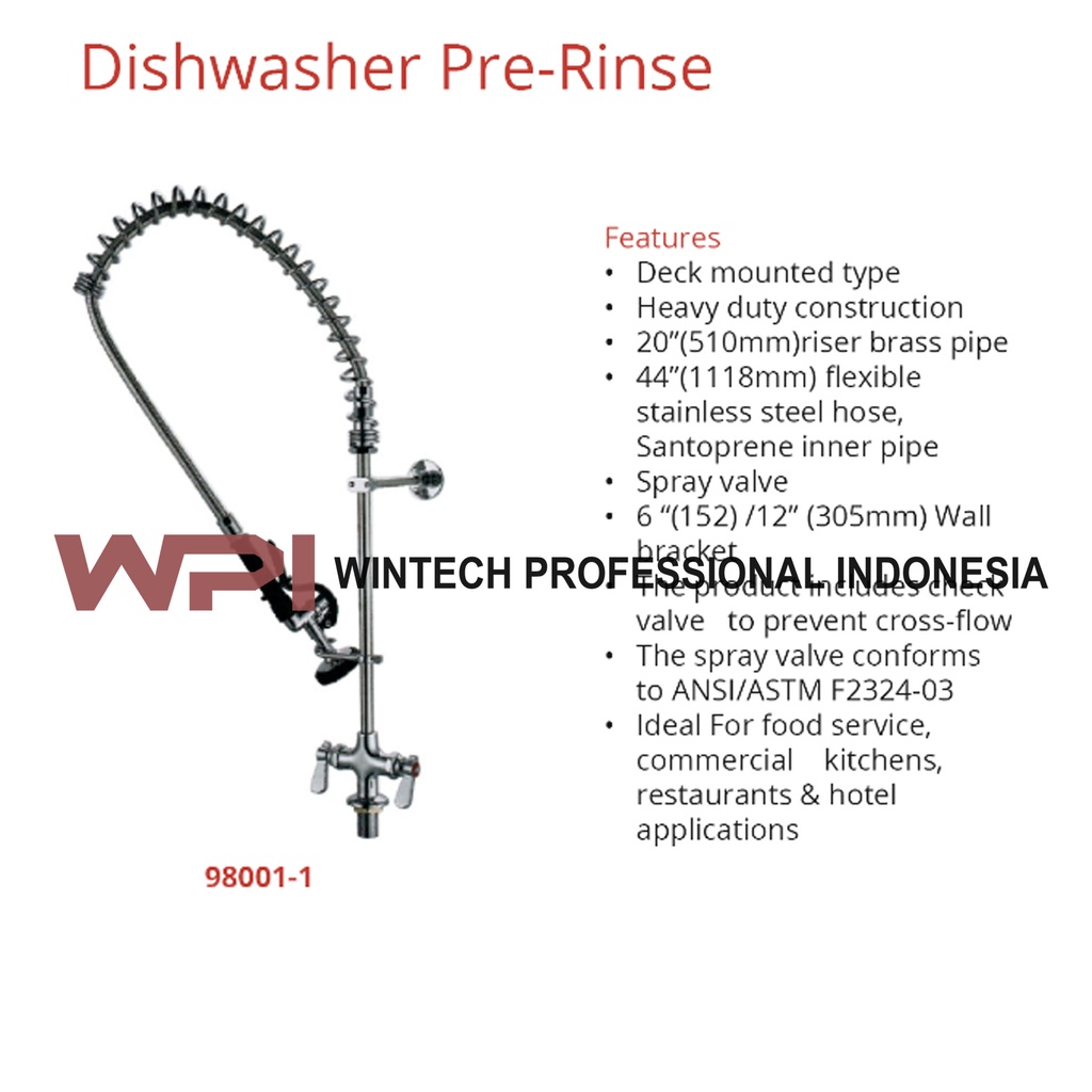 Jual GETRA 980011 Dishwasher Pre Rinse Kran Pencuci Piring Pre Rinse