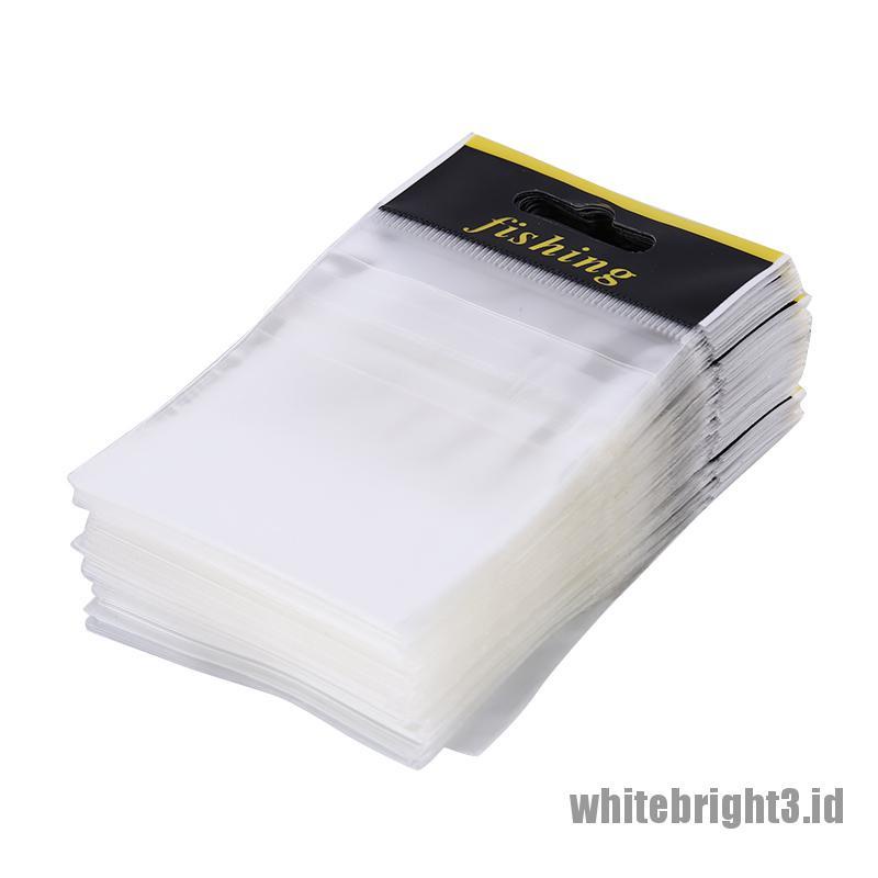 &lt; &lt; &gt; 100pcs Tas Penyimpanan Kail Pancing Ukuran Kecil Warna Putih