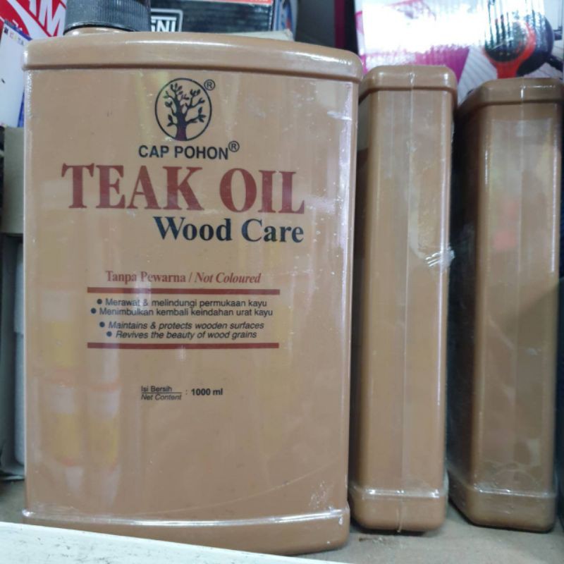 Teak Oil wood care cap Pohon 1 Ltr / cairan rawat perawatan kayu bagus