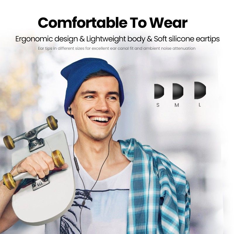 UGREEN Earphone Audio Mic Stereo HIFI Aux 3,5mm / Type C / Lightning