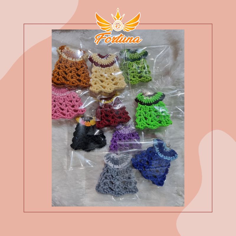 BAJU GANTUNGAN KUNCI RAJUT - GANTUNGAN KUNCI CROCHET - GANTUNGAN KUNCI UANG - GANTUNGAN KUNCI KOIN - KEYCHAIN CROCHET BAJU - KEYCHAIN RAJUT BAJU MINI - Dompet mini - dompet lipat korea - dompet karakter - keychain lebaran - keychain murah