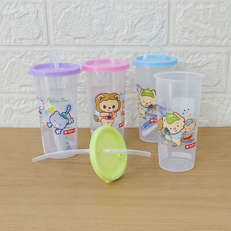 Botol Minum Anak Lion Star Tutup Sedotan Gelas + Sedotan Lion Star
