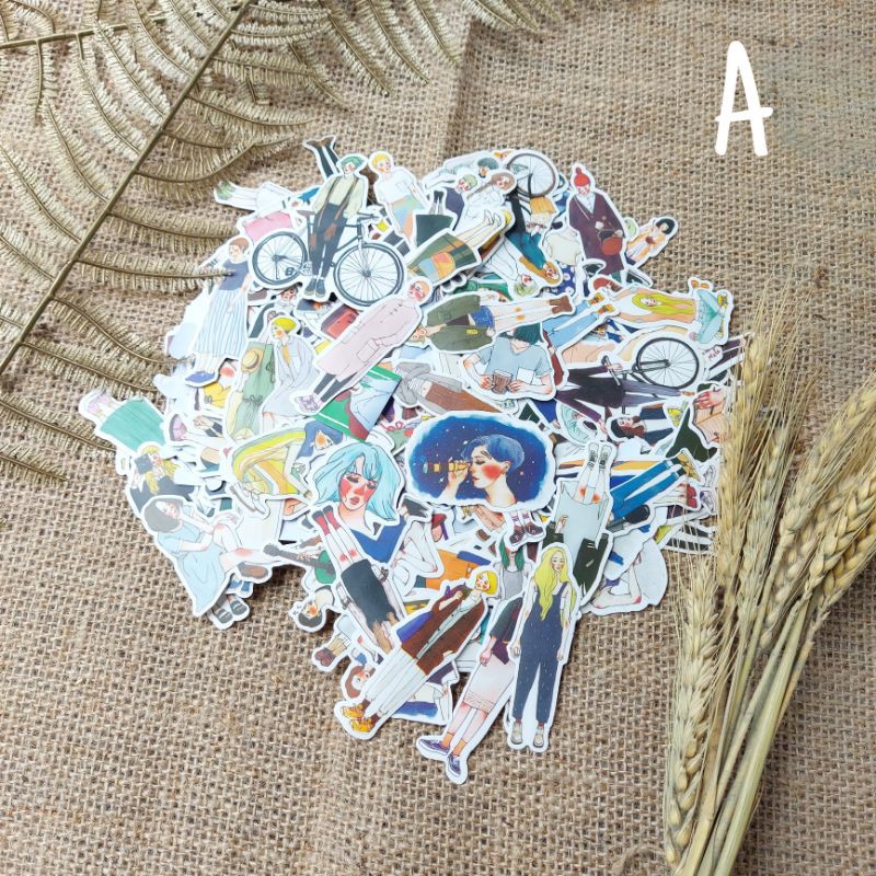 

10pcs sticker jurnal/bujo/girl sticker/sticker character