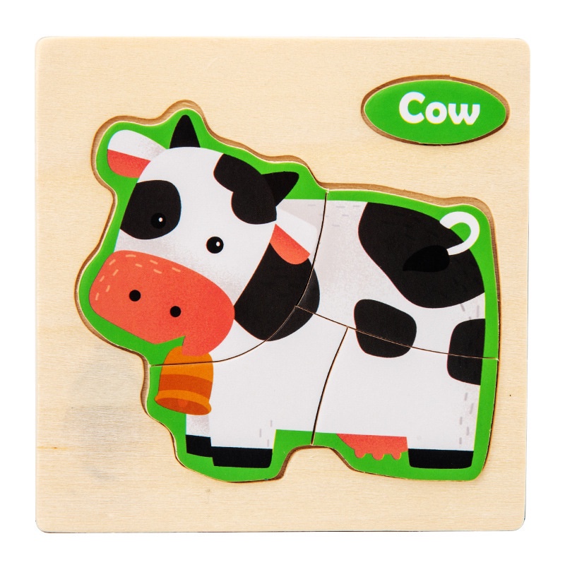 WE Puzzle Jigsaw Wooden Puzzle Jigsaw Kayu Anak Karakter Hewan dan Kendaraan Lucu Puzzle Wooden