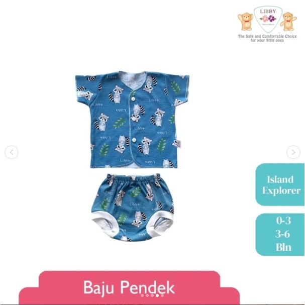 Setelan Libby Baby Pendek Island Explorer dan Hazy Zoo 0-3bl dan 3-6bl