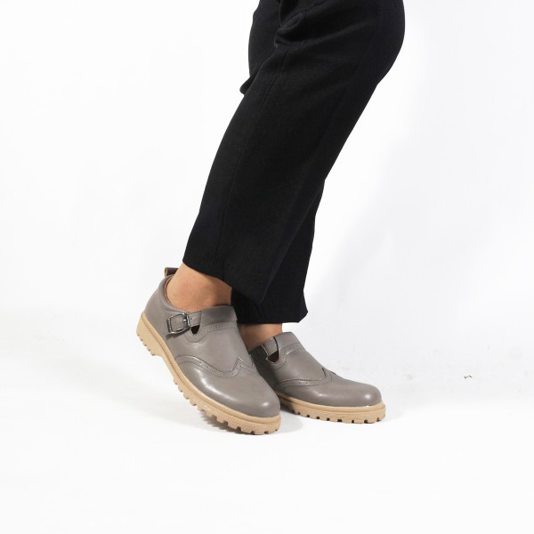 Sepatu Slip On Wanita V 7541 Brand Varka Sepatu Tali Casual Wanita Trendi Berkualitas - Abu