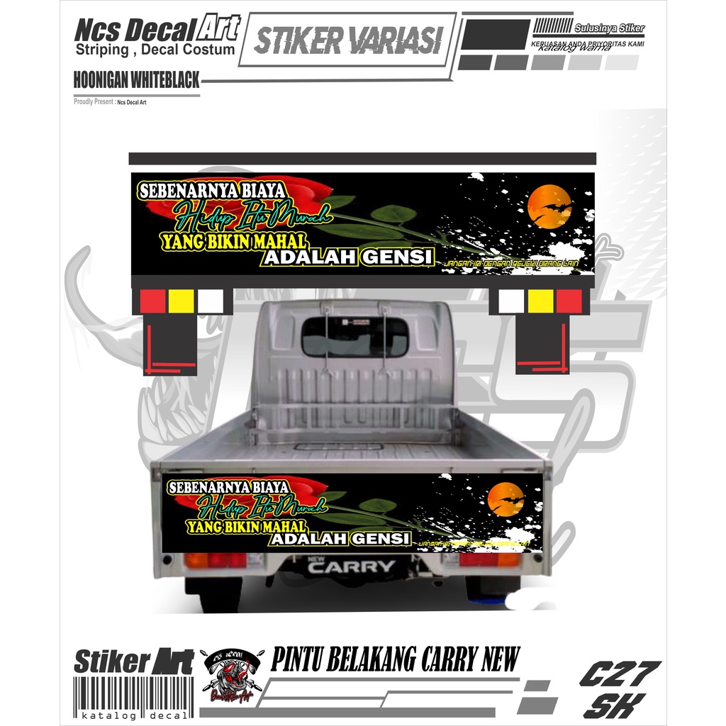 stiker pintu belakang mobil carry new stiker variasi mobil pick up stiker pintu belakang pick up