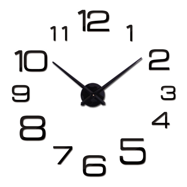 Jam Dinding Besar DIY Giant Wall Clock Quartz DIY 108 Numberic HITAM