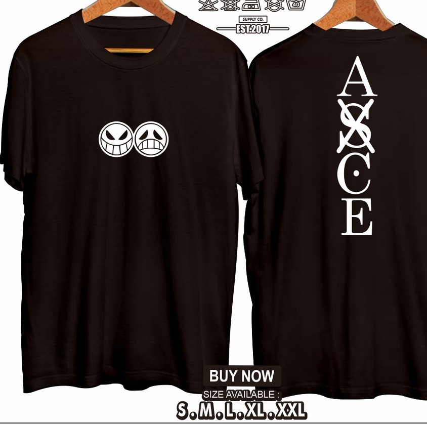 Kaos Baju Portgas D Ace Asce Logo Punggung Anime Kaos One Piece