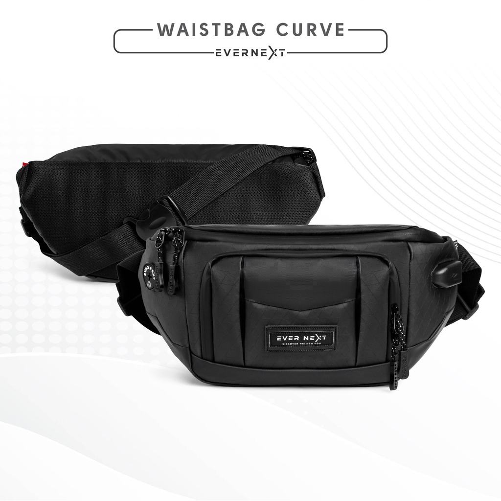 Tas Bahu Pria CURVE Tas Selmepang Pria Anti Air Waist Bag Cowok Waterproof Kuliah Kerja Kampus Kantor COD Premium