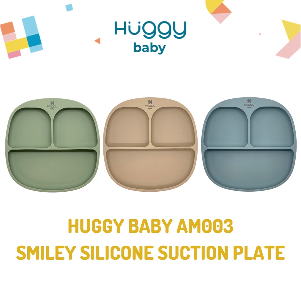 Huggy Baby AM003 Smiley Silicone Suction Plate | Piring Silikon Anak