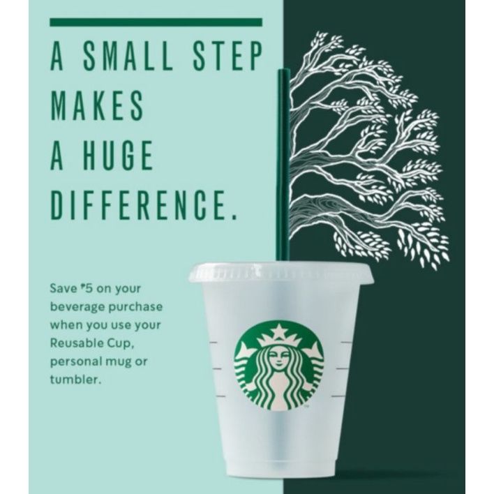 Starbucks Reusable Cup with Straw - Size Grande