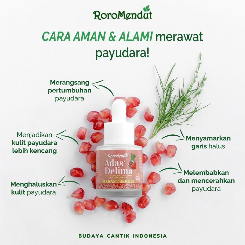 Adas Delima Breast Serum Roromendut Perawatan Payudara Aman & Alami BPOM