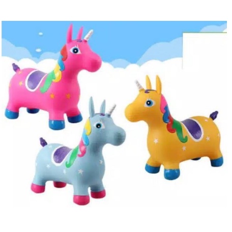 TERBARU MAINAN ANAK BESAR JUMPING ANIMAL UNICORN TANDUK KUDA KUDAAN KARET JUMBO ( READY STOCK )