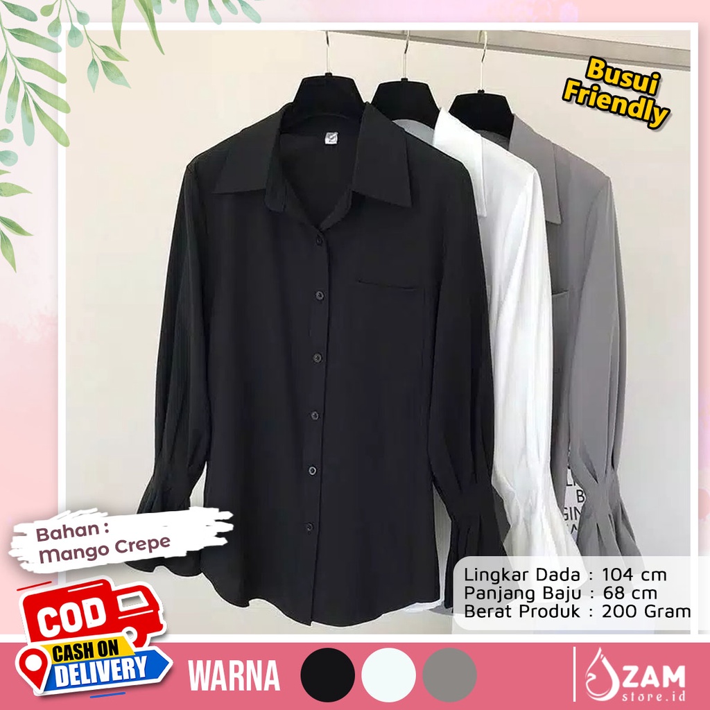 Atasan Blouse Kemeja Formal Wanita | Warna Hitam Putih Maroon DarkGrey - All Size KB58