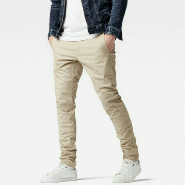 Celana Panjang Pria Casual Kerja Kuliah Pensil-Coklat