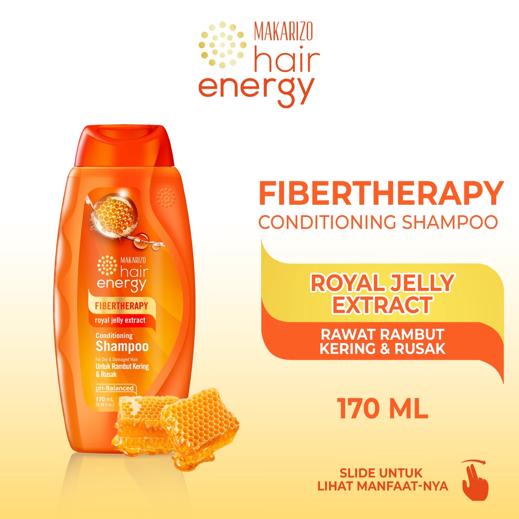 Makarizo Hair Energy Fibertherapy  Conditioning Shampoo Royal Jelly 170 mL / Shampo Kondisioner