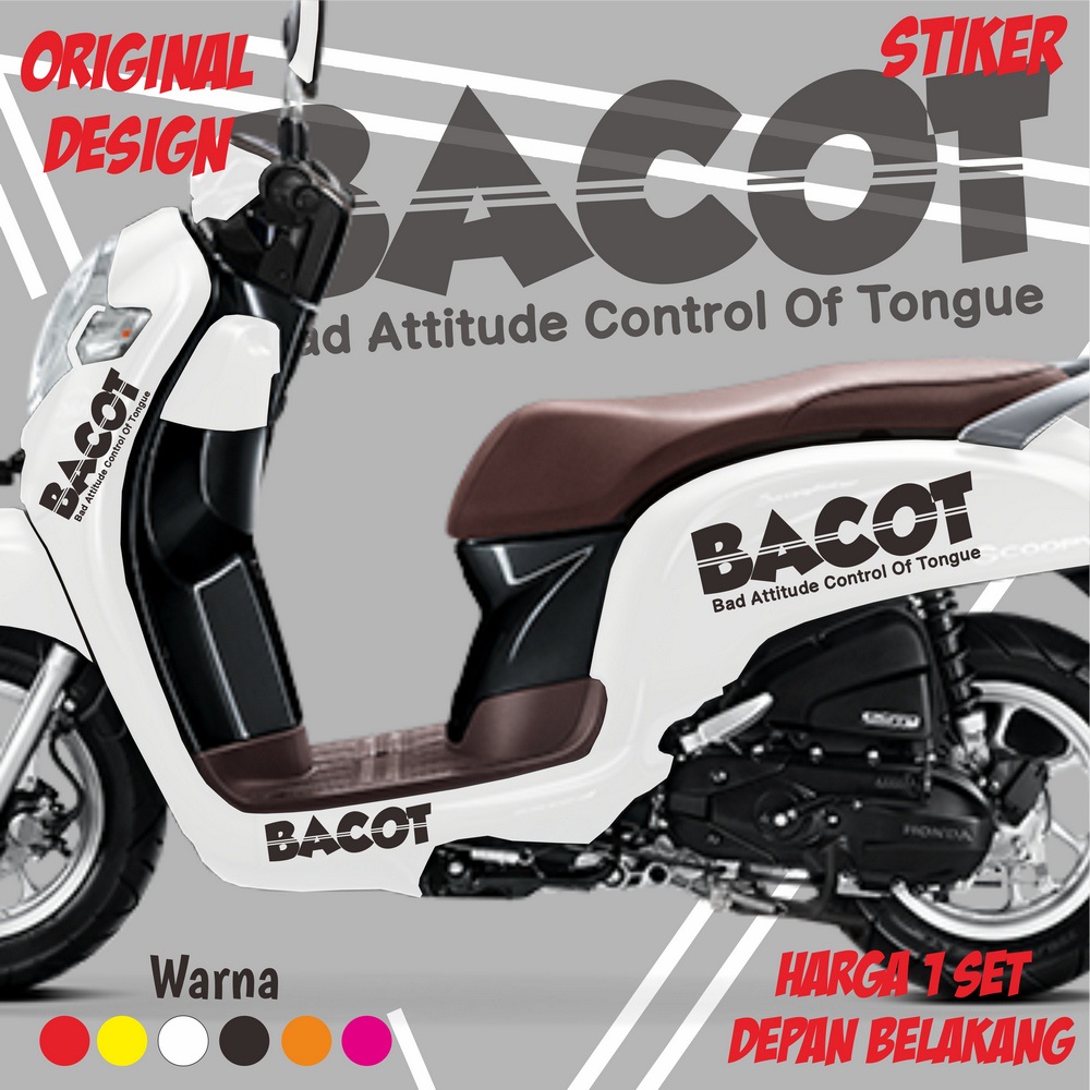 BISA CUSTOM NAMA /Sticker Scoopy BACOT Satu Set /all varian