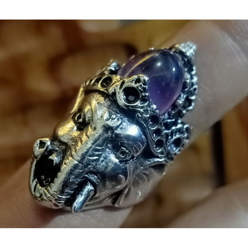 Ganesha batu natural kecubung