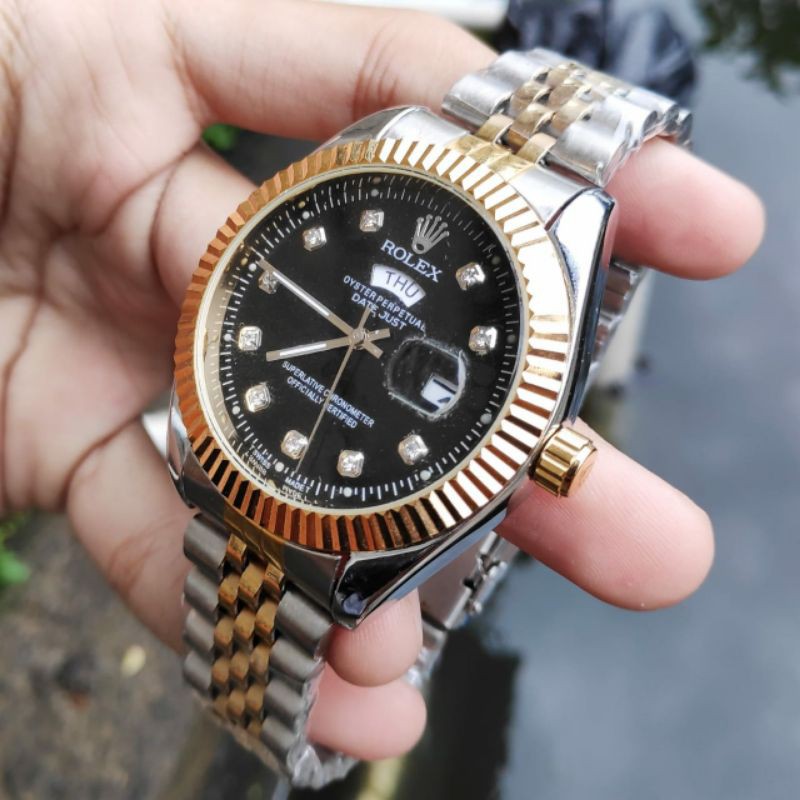 JAM MEWAH JAM SUPER ROLEX TANGGAL HARI JAM STAINLISS WARNA KEREN PILIHAN