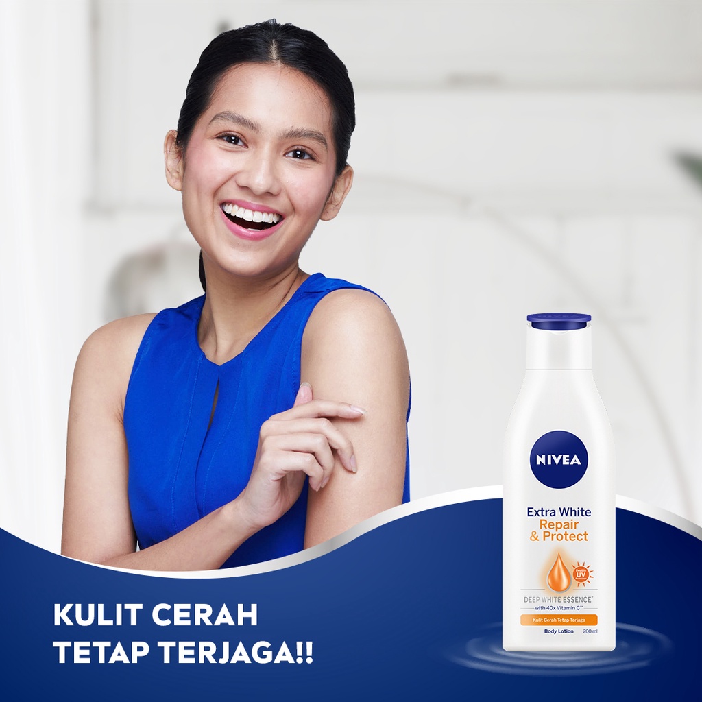 NIVEA Body Lotion Extra Bright Repair &amp; Protect SPF15 380ml x3 - Mencerahkan kulit kusam, melembapkan