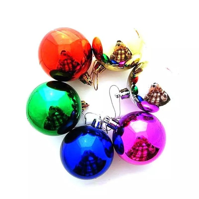 AH Shop HIASAN BOLA 4CM POHON NATAL per pcs HIASAN BOLA NATAL PLASTIK 4 CM CHRISTMAS TREE DECORATION